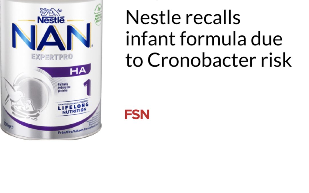 Nestlé richiama la formula artificiale a causa del rischio di Cronobacter