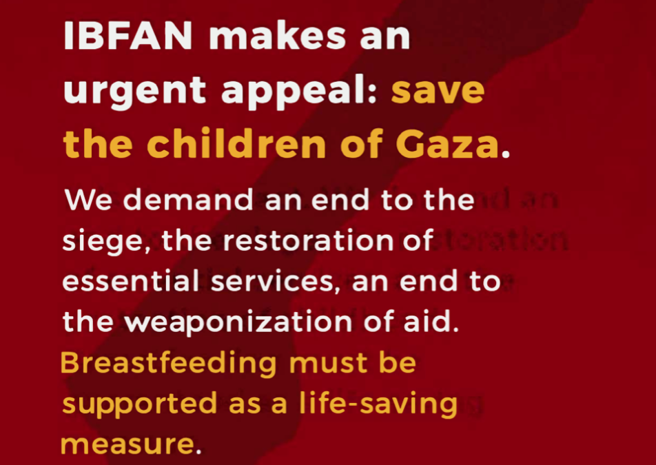 DICHIARAZIONE DI IBFAN SU GAZA: Porre fine alla militarizzazione degli aiuti umanitari ORA